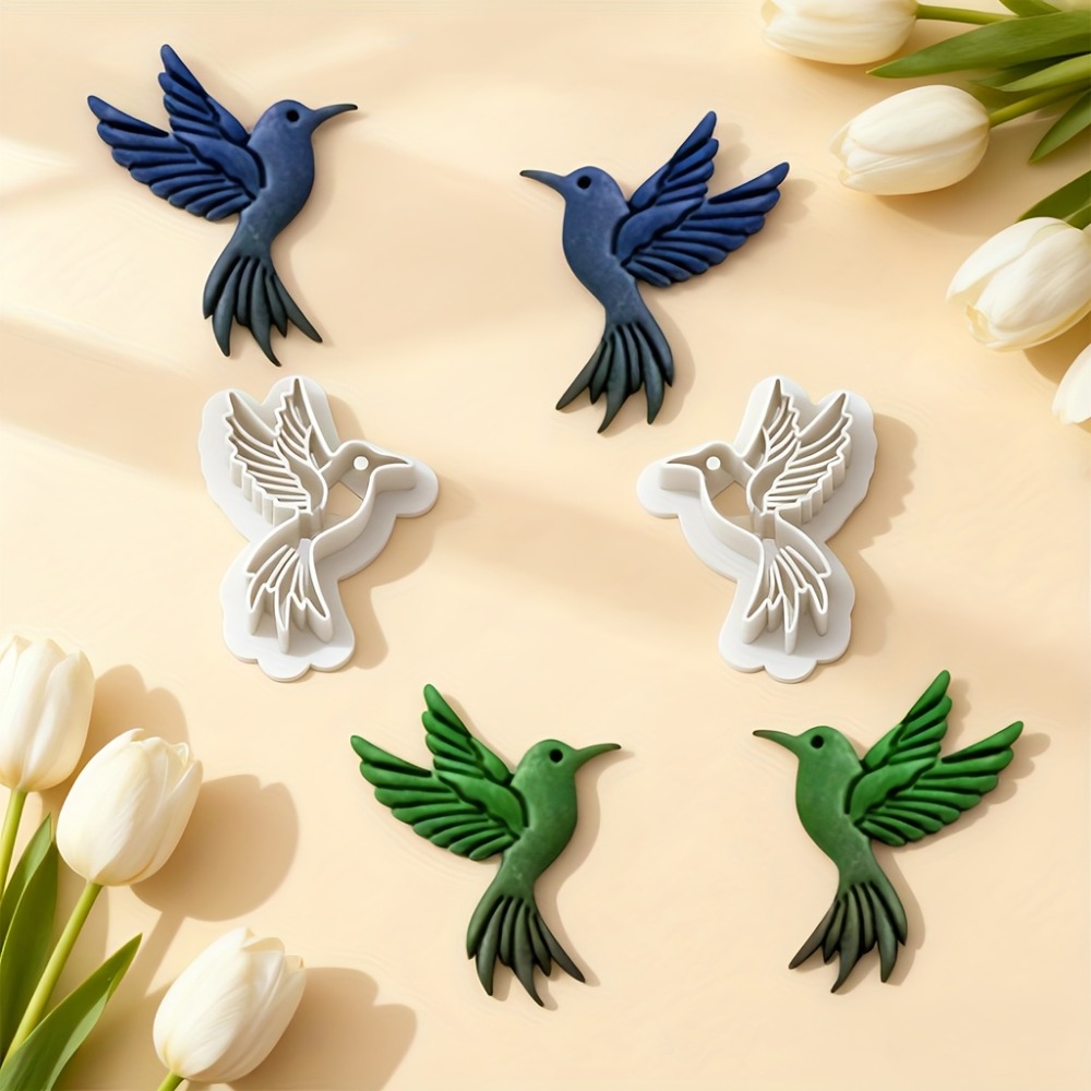 Ethnic Fashion Jewellery - 2Pcs Flying Hummingbird Polymer Clay Cutters