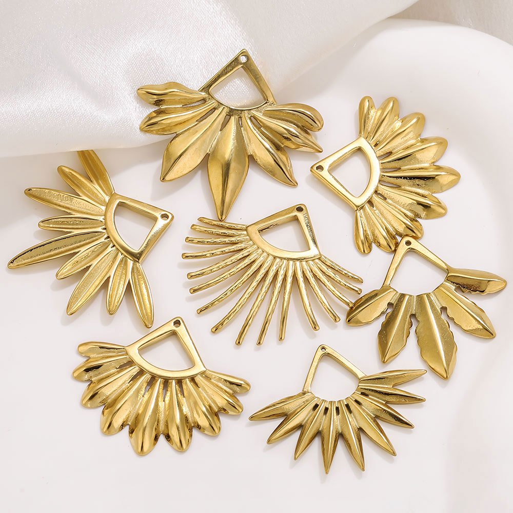 2pcs Stainless Steel Fan Shape - Ethnic Fashion Jewellery 评论和价格