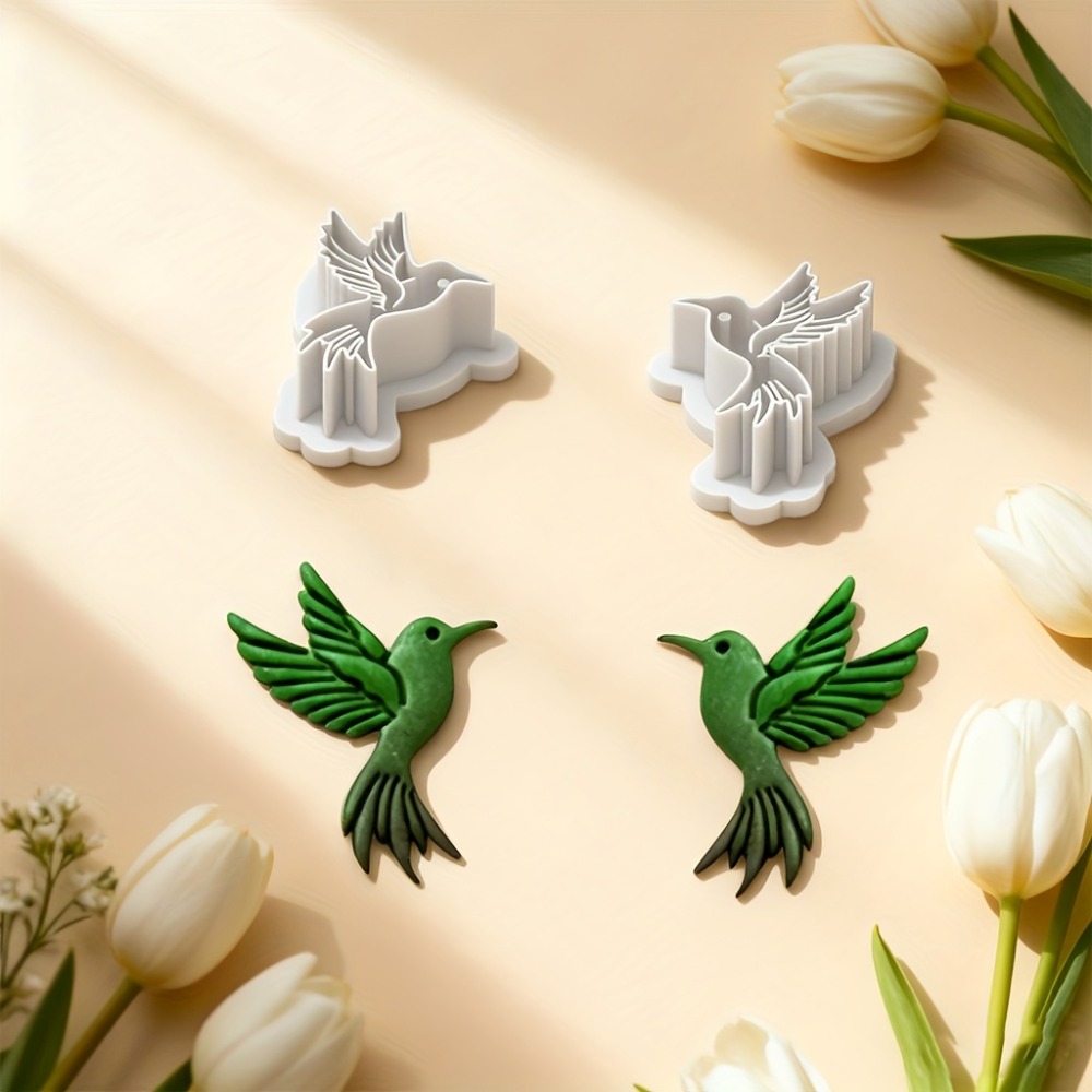 2Pcs Flying Hummingbird Polyme - Ethnic Fashion Jewellery 评论和价格