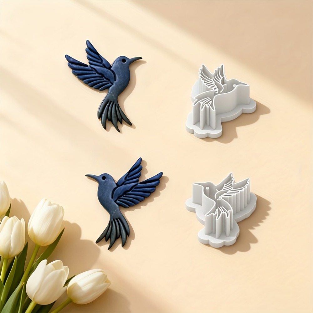 2Pcs Flying Hummingbird Polyme - Ethnic Fashion Jewellery 评论和价格
